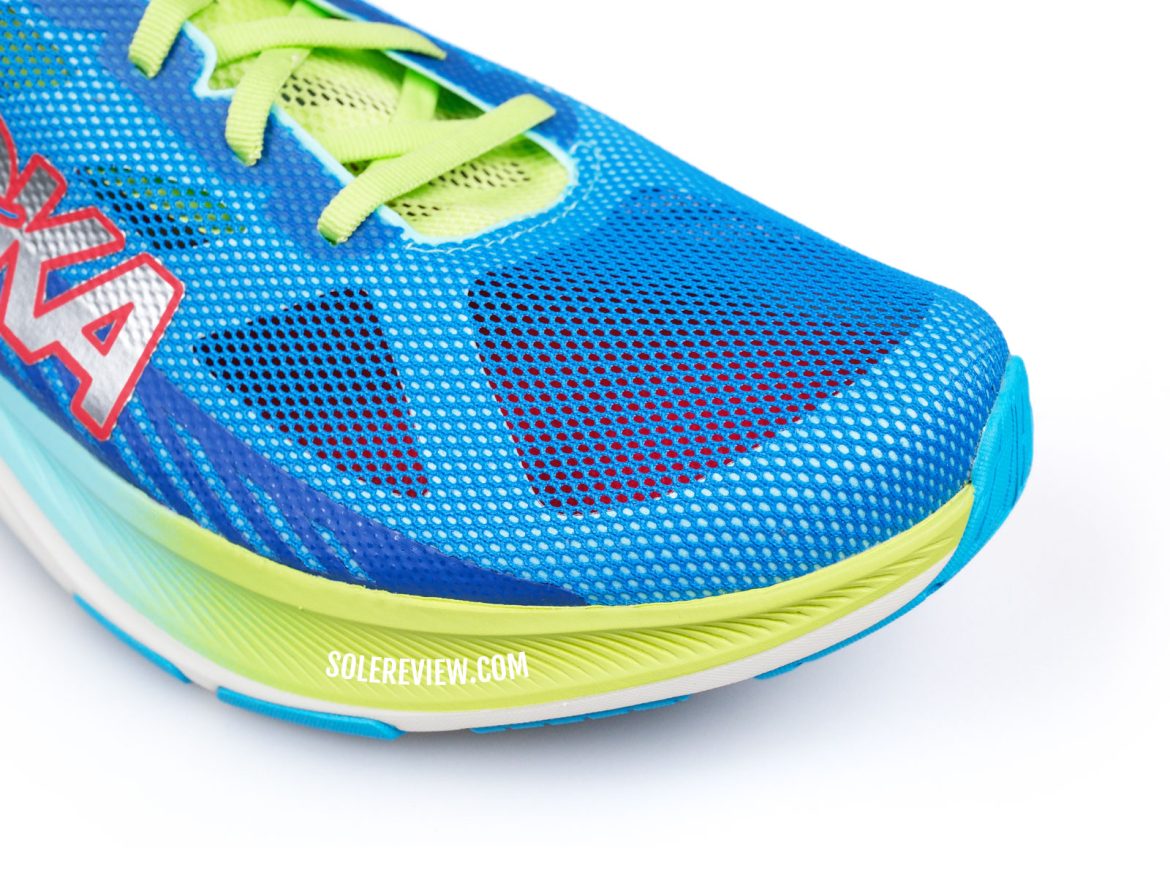 The toe box of the Hoka Cielo Road.