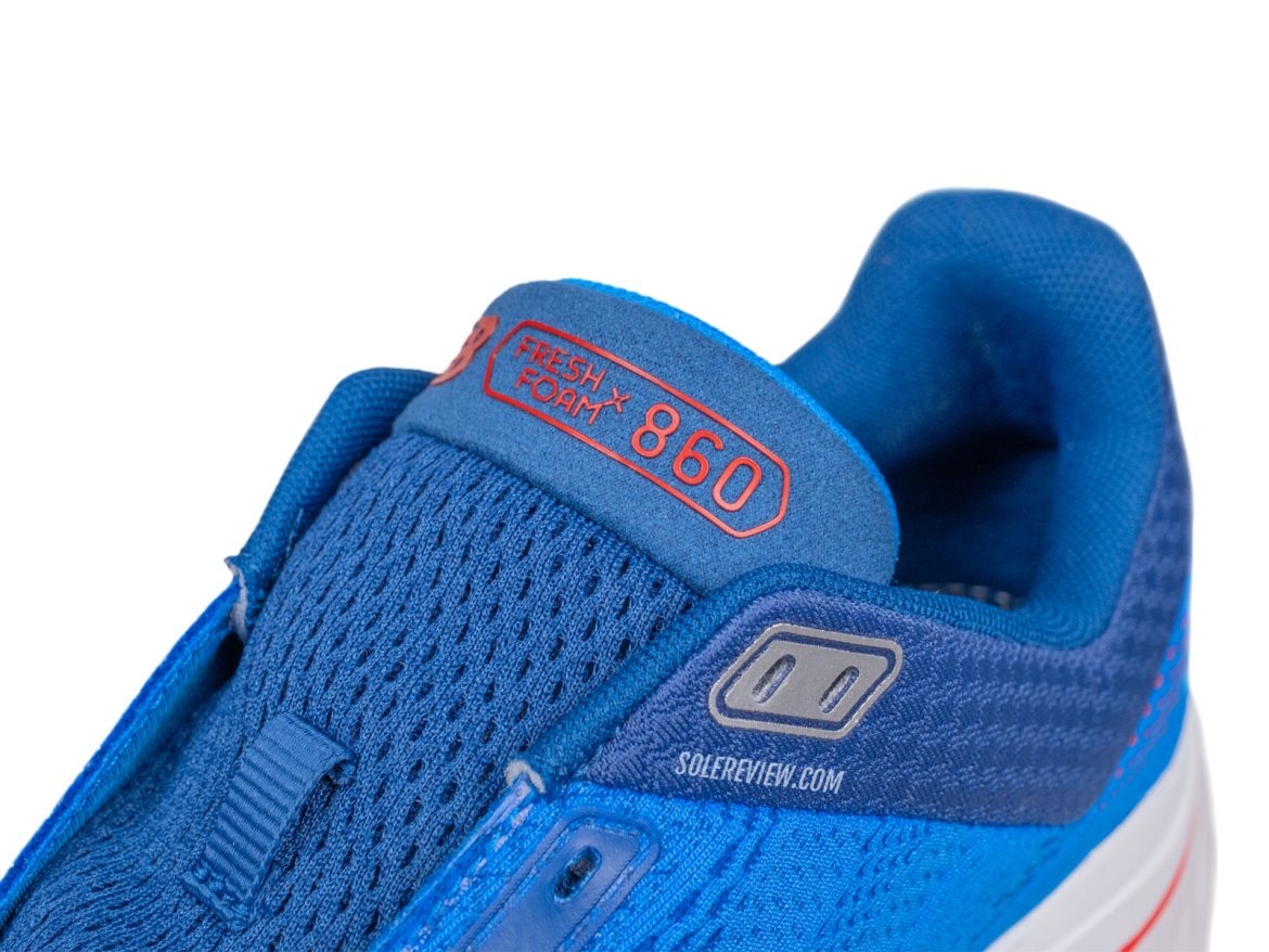 The tongue of the New Balance 860V14.