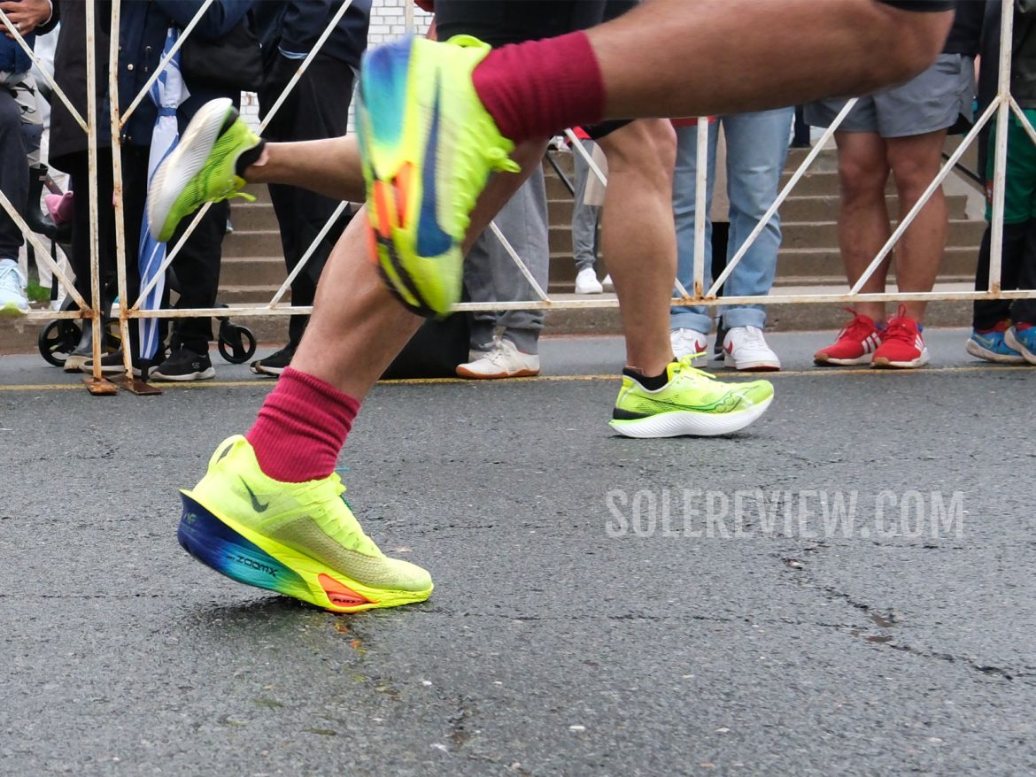 The Nike Alphafly 3 in a marathon.