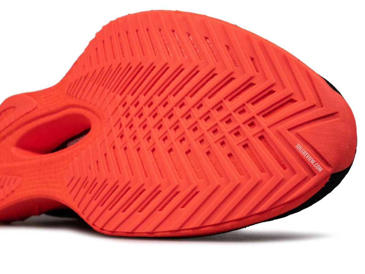 The forefoot outsole of the Saucony Endorphin Pro 4.
