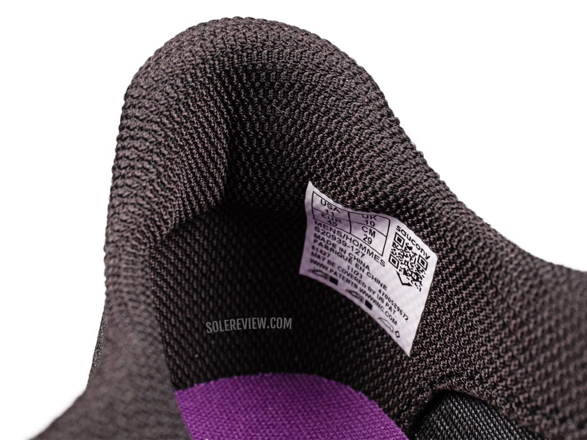 The heel collar of the Saucony Endorphin Pro 4.