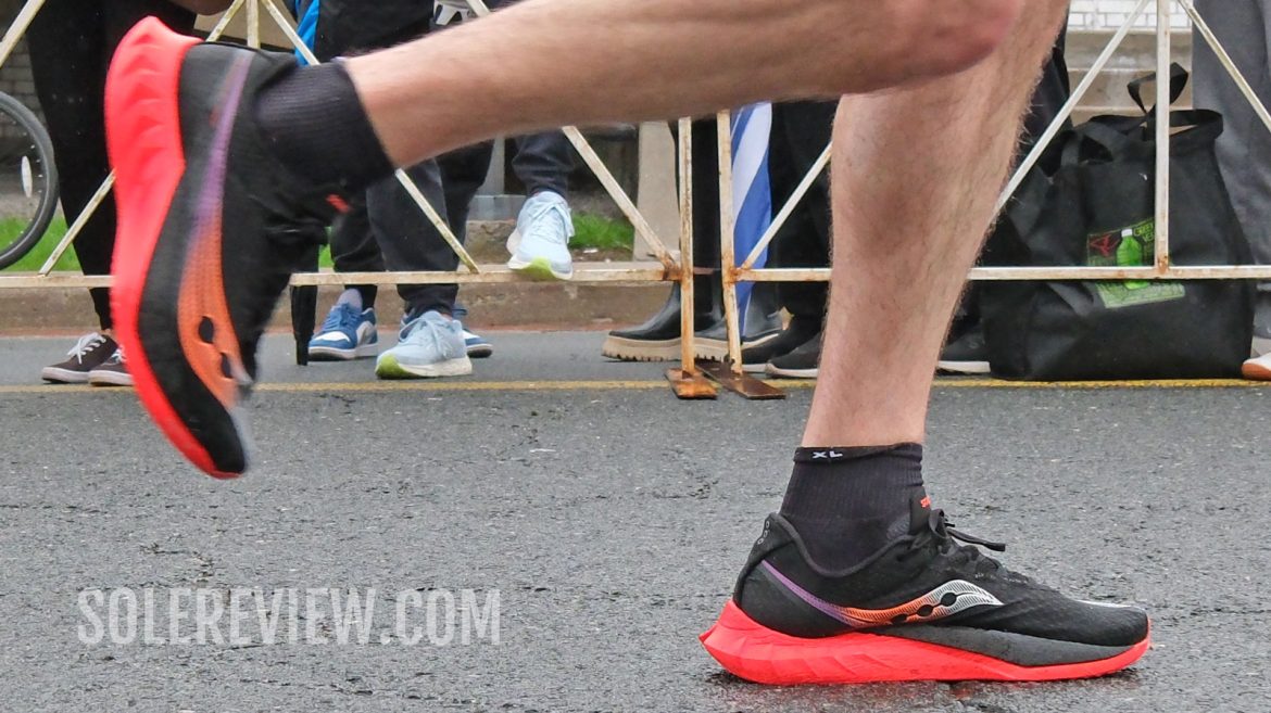 The neutral midsole of the Saucony Endorphin Pro 4.