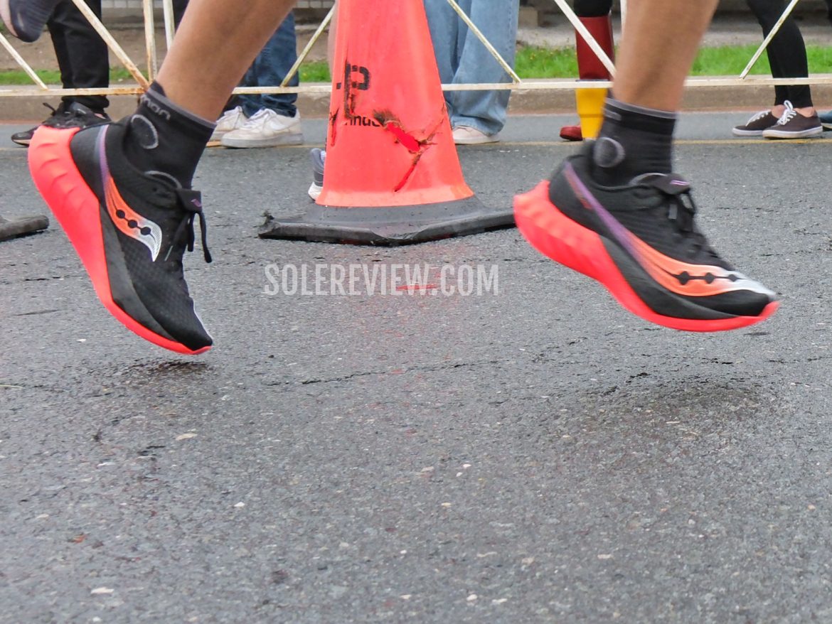 The Saucony Endorphin Pro 4 on the road.