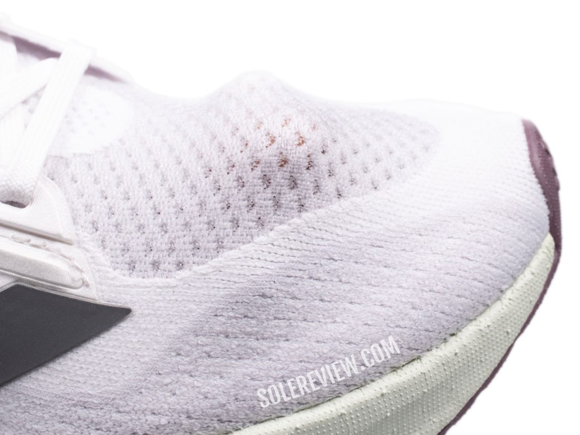 The elastic Primeknit upper of the adidas Ultraboost 5X.