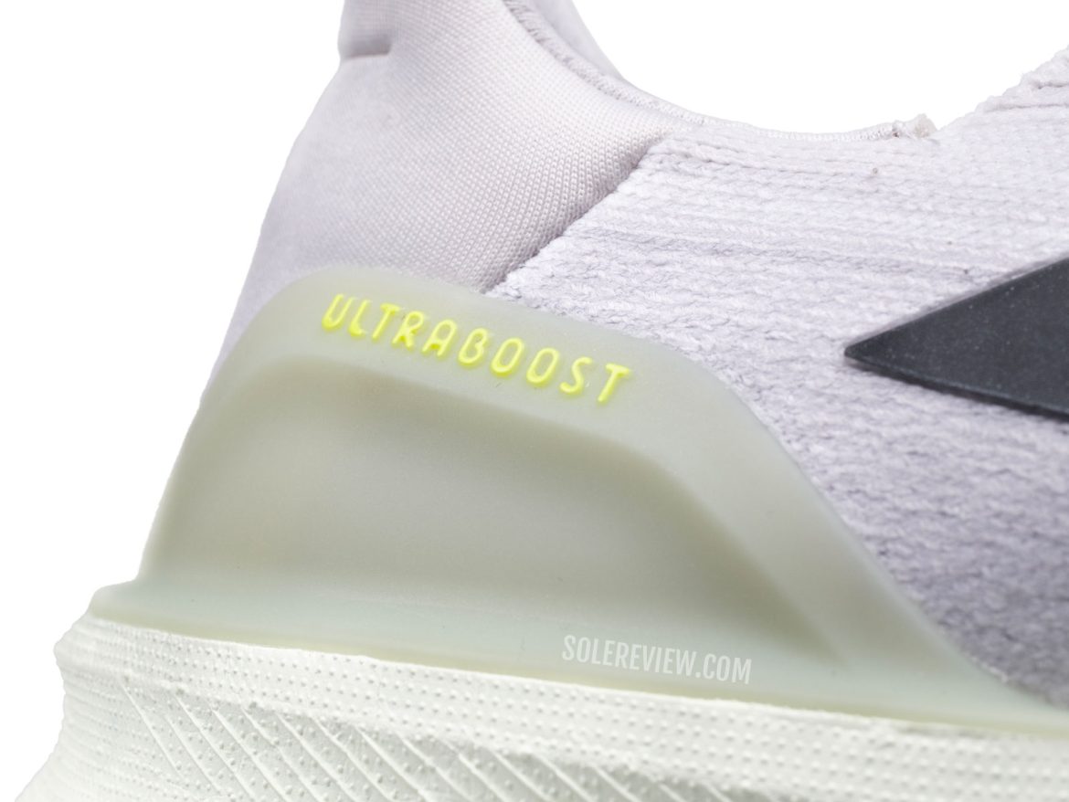 The heel clip of the adidas Ultraboost 5X.