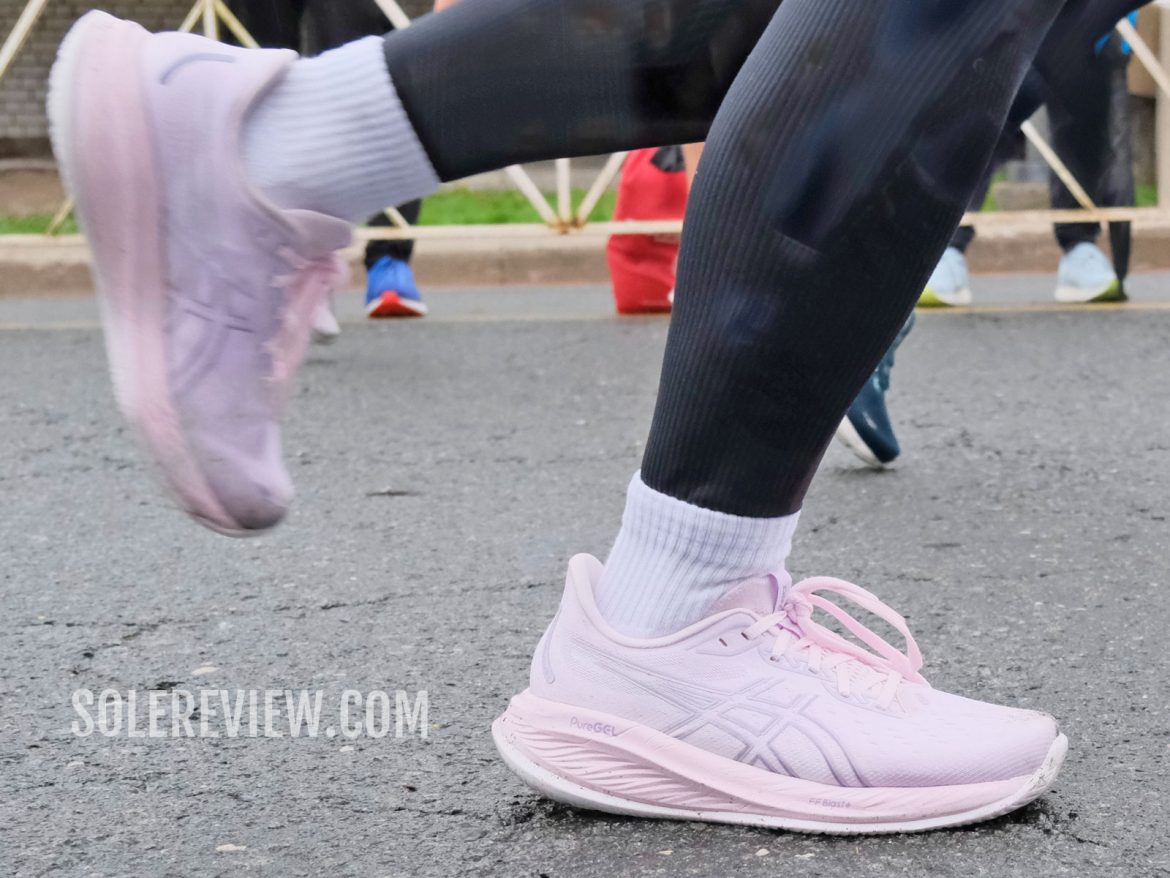 The Asics Cumulus 26 on the road.