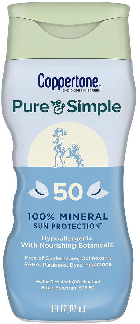 Coppertone Pure and Simple product box
