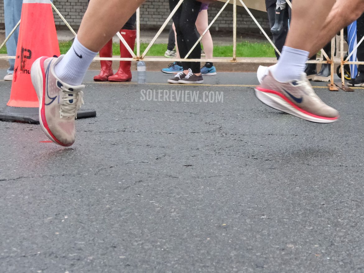 Nike Vomero 17 during a road race.