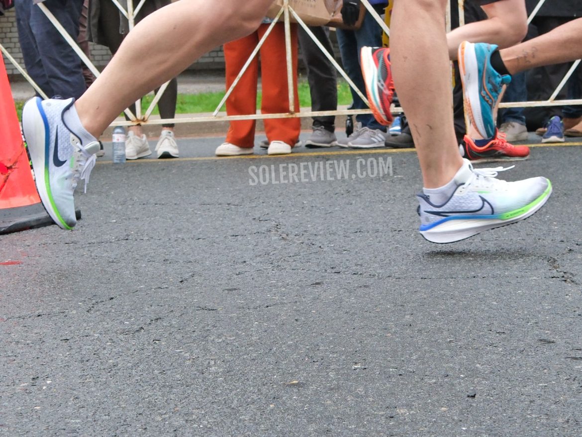 Nike Vomero 17 during a road race.