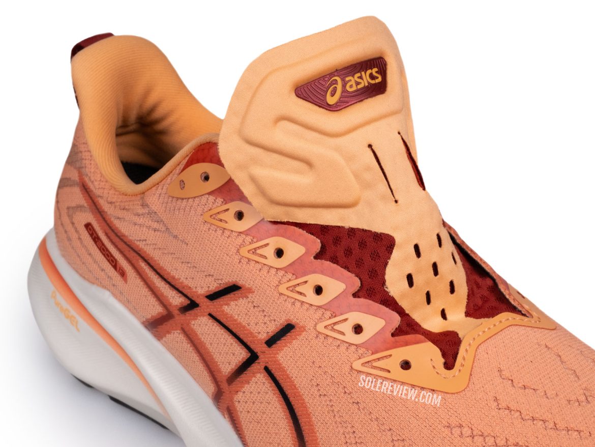 The molded tongue of the Asics GT-2000 13.
