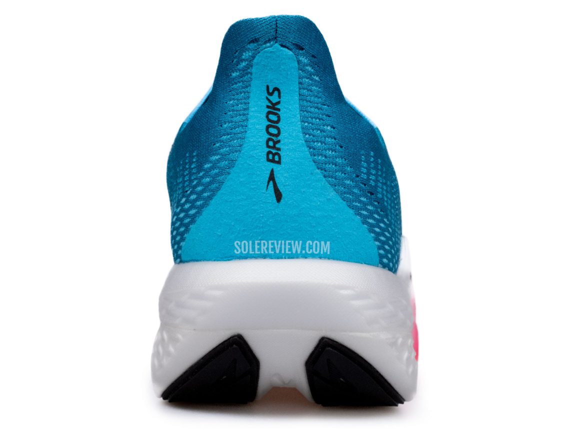 The heel view of the Brooks Hyperion Max 2.