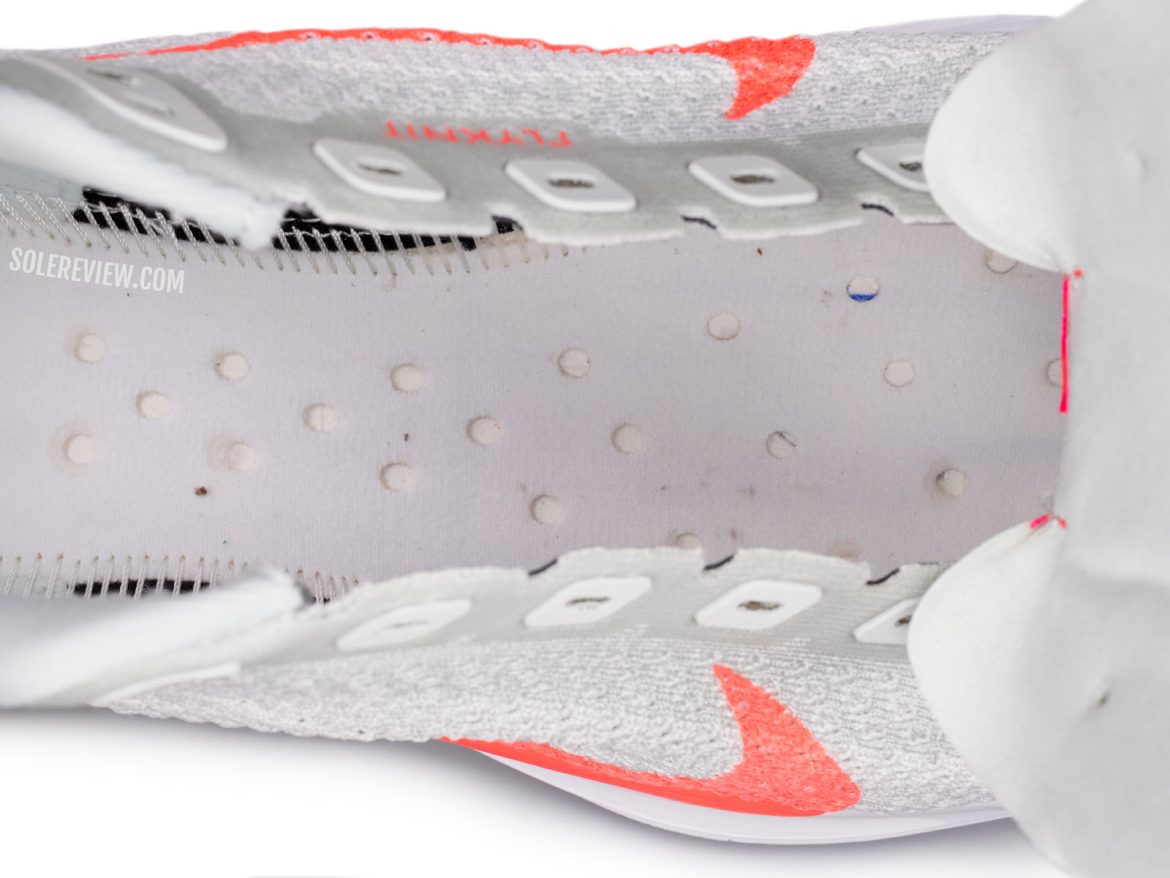 The lasting of the Nike Pegasus Plus.