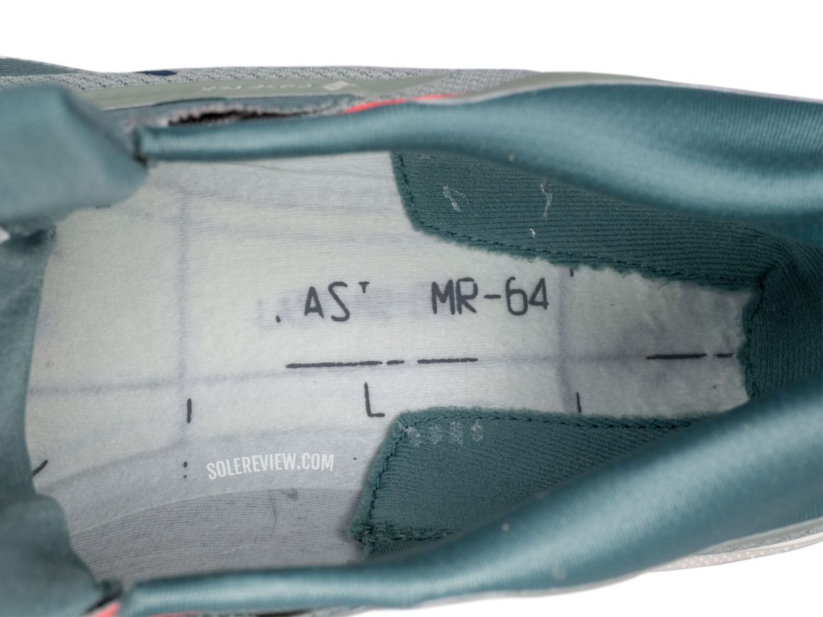 The slip lasting of the Nike Pegasus Trail 5 Gore-Tex.