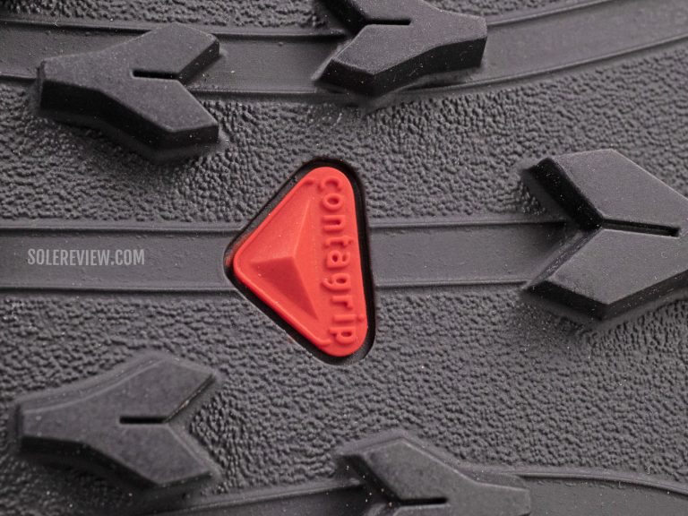 The Contagrip outsole of the Salomon Wintercross Spike.