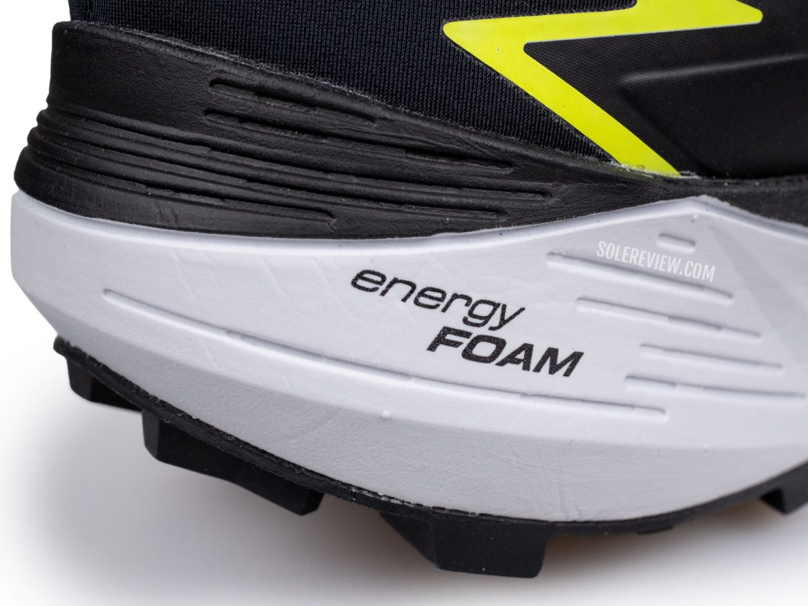 The Energy Foam midsole of the Salomon Wintercross Spike.