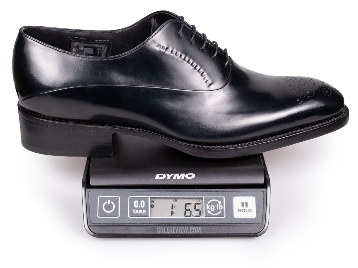 The weight of the Santoni Limited Edition shoe.