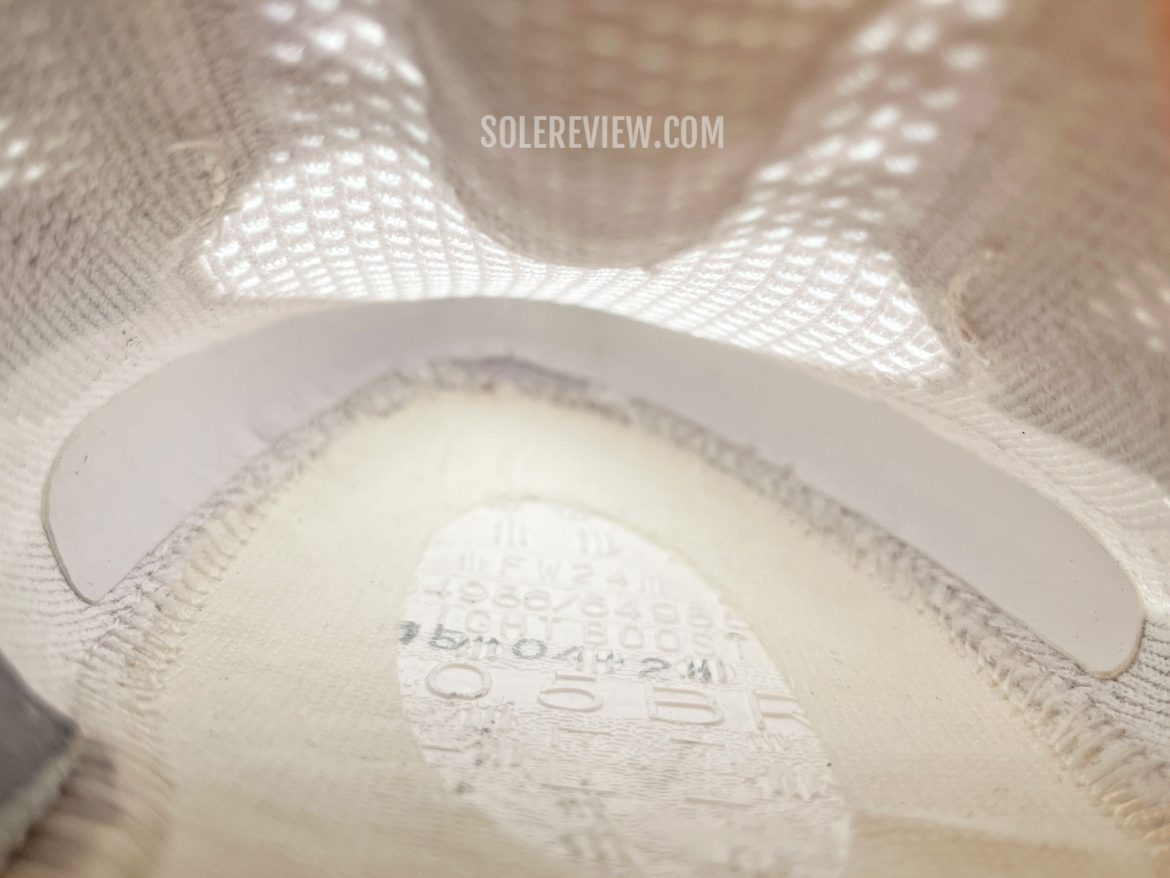 The interior of the adidas Ultraboost 5X.