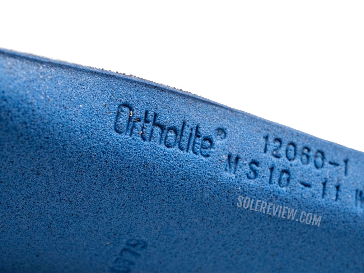 The Ortholite insole of the Hoka Bondi SR.