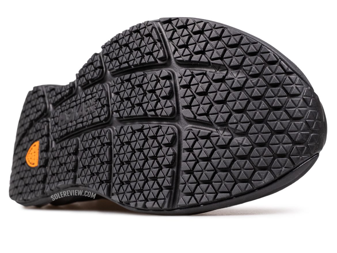 The forefoot outsole of the Hoka Bondi SR.