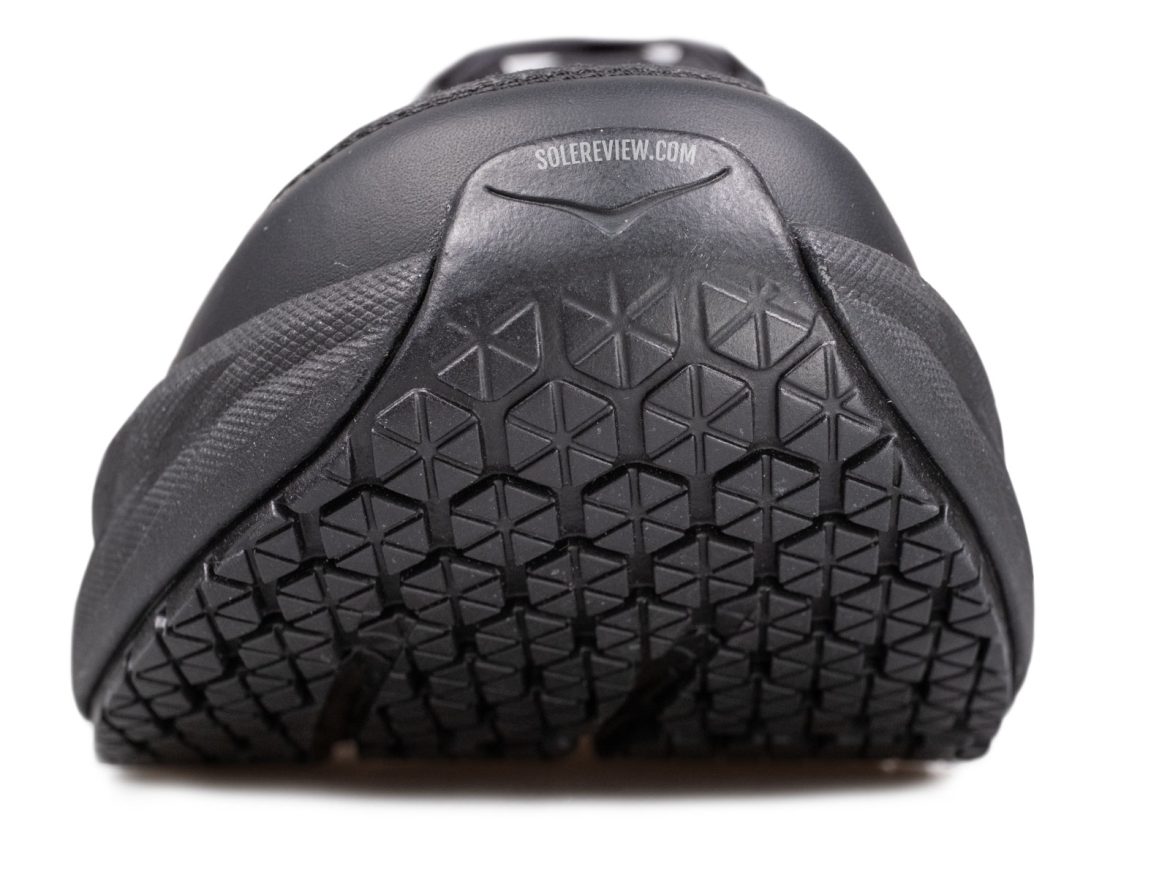 The midsole rocker of the Hoka Bondi SR.