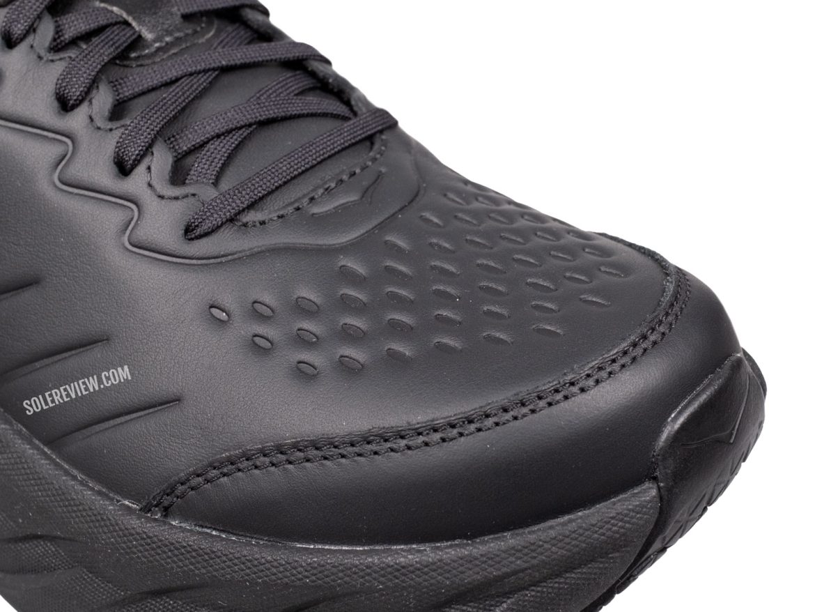 The toe box of the Hoka Bondi SR.