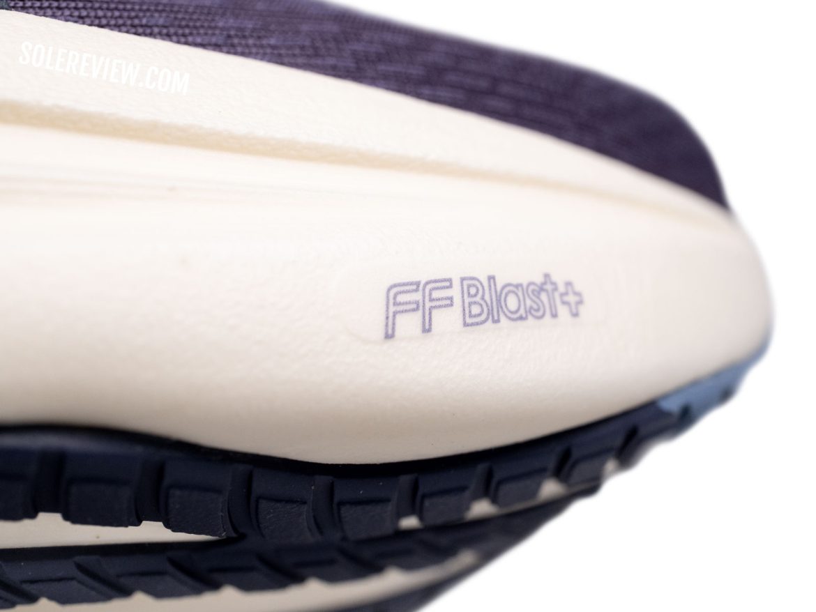 The Flytefoam Blast+ midsole of the Asics Nimbus 27.
