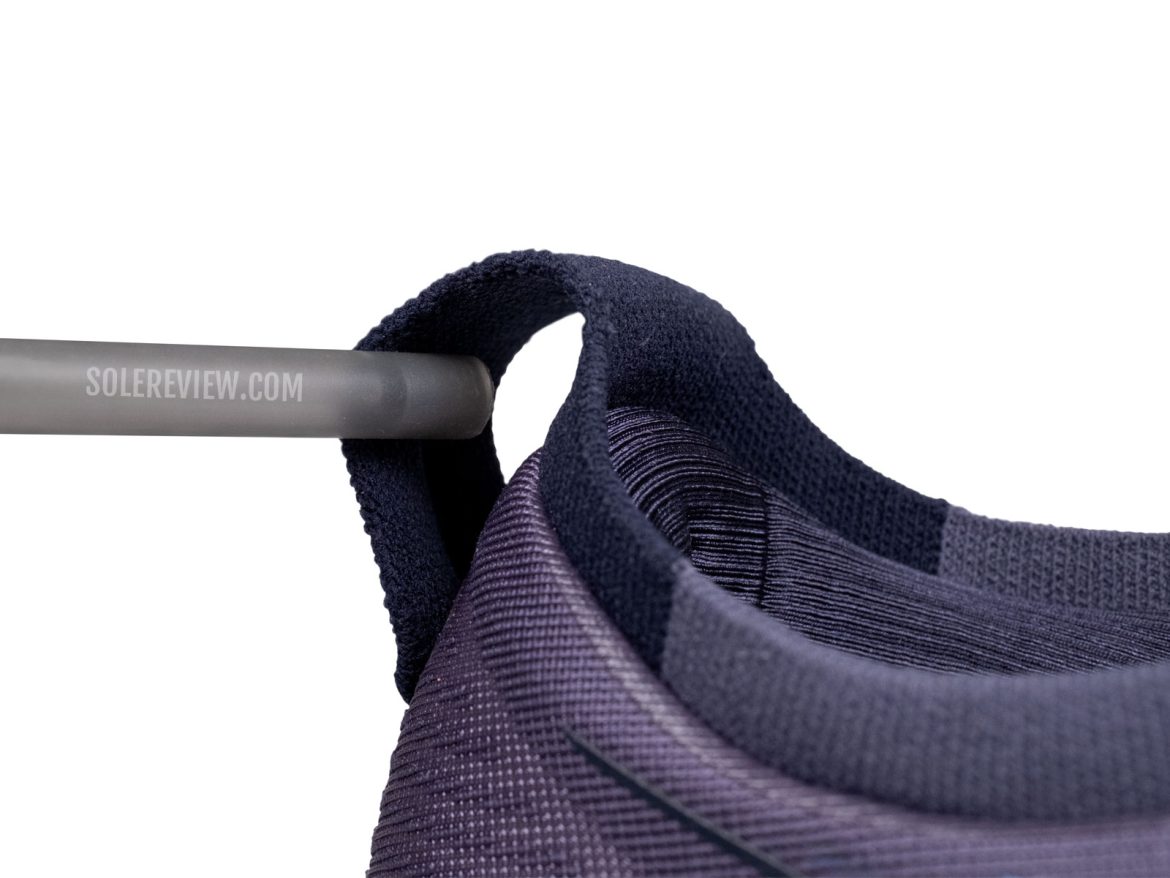The heel loop of the Asics Nimbus 27.