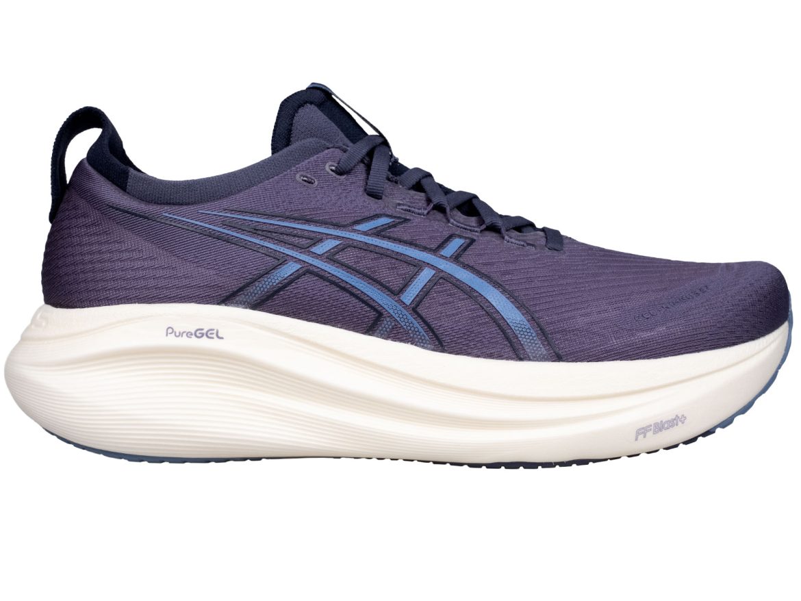The side view of the Asics Nimbus 27.