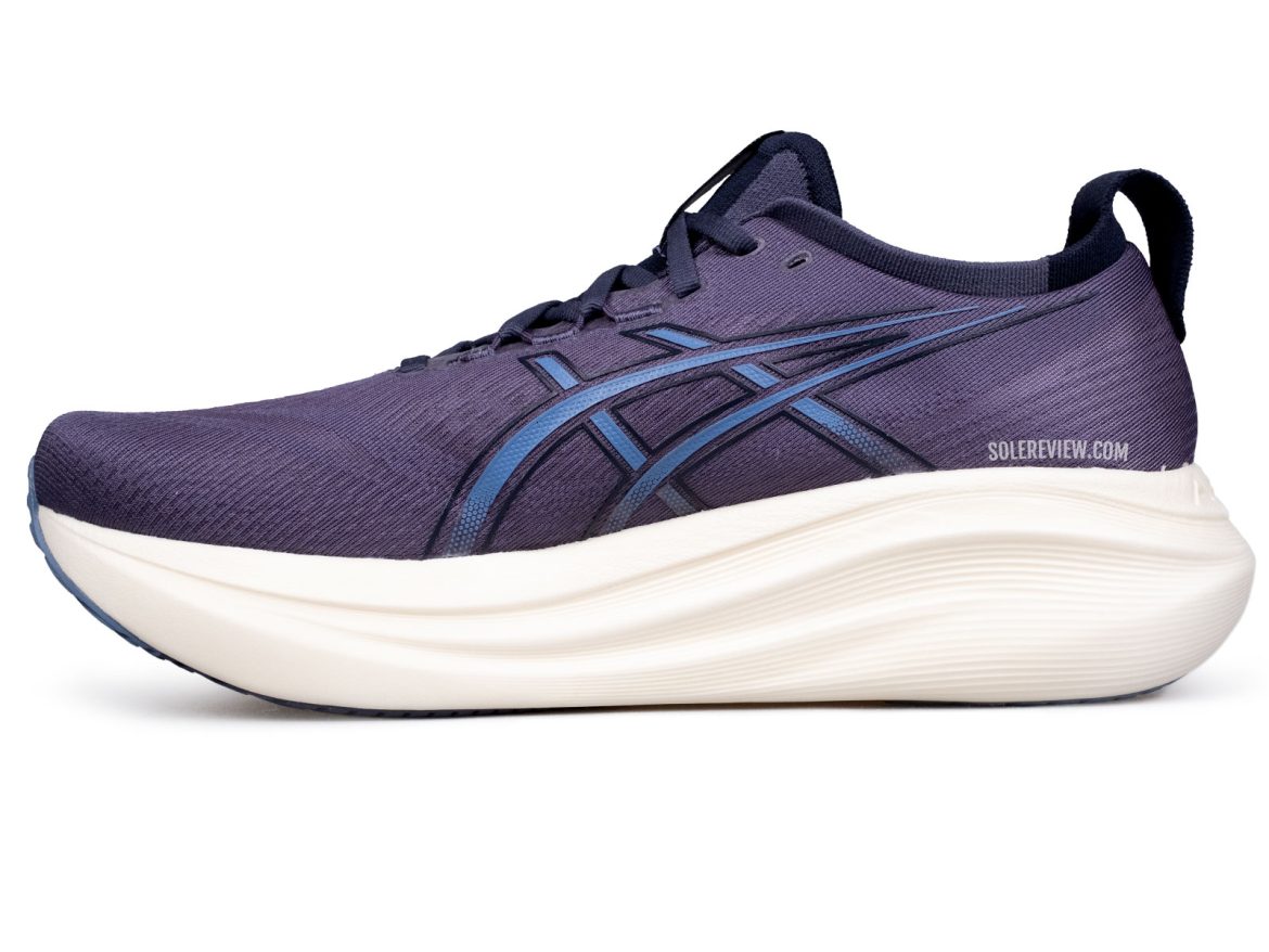 The side profile of the Asics Nimbus 27.