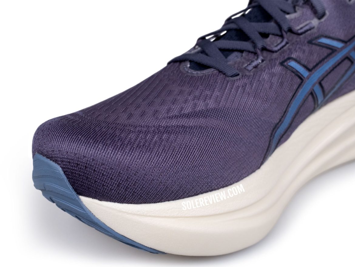 The toebox of the Asics Nimbus 27.