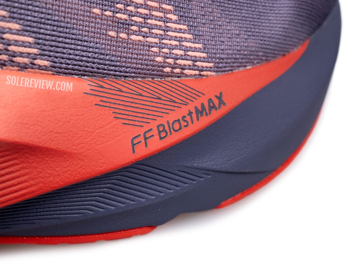 The Flytefoam Blast Max midsole of the Asics Novablast 5.
