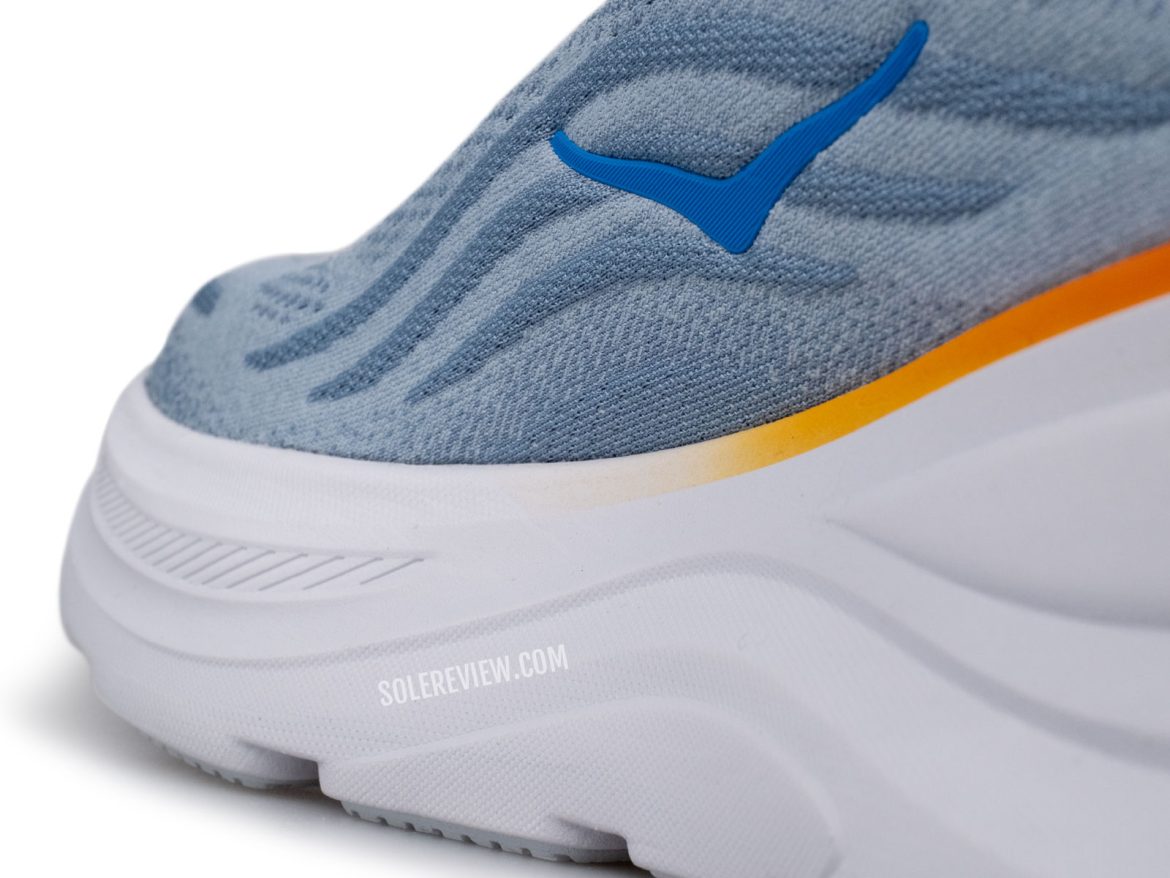 The arch midsole sidewall of the Hoka Bondi 9.