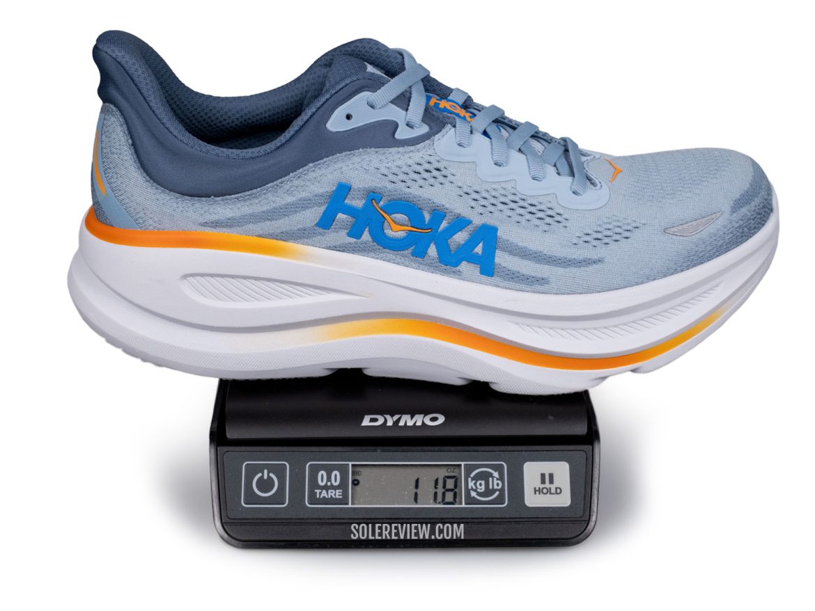 The weight of the Hoka Bondi 9.