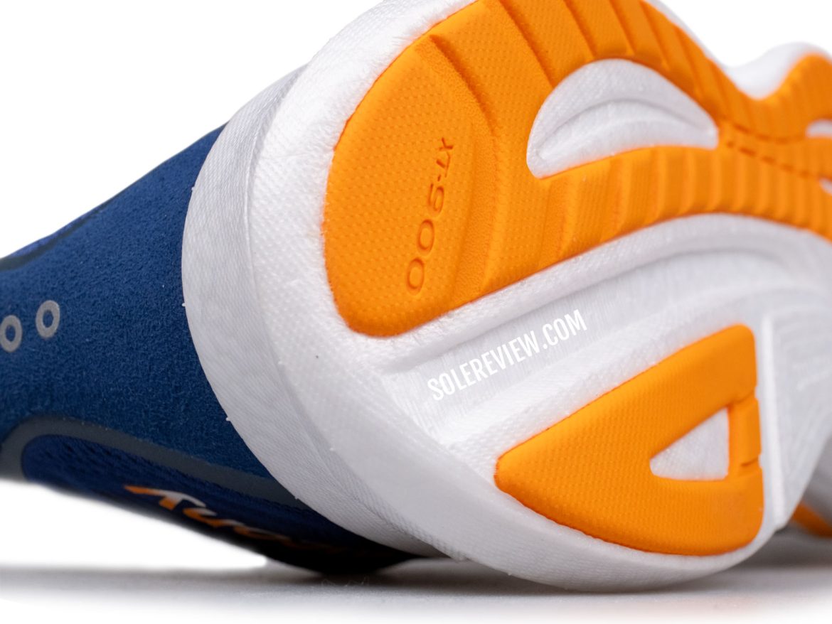 The heel crash pad of the Saucony Ride 18.