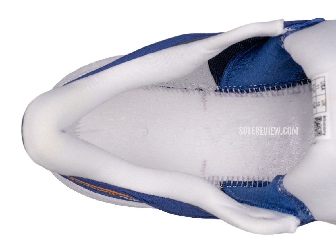 The fabric lasting of the Saucony Ride 18.
