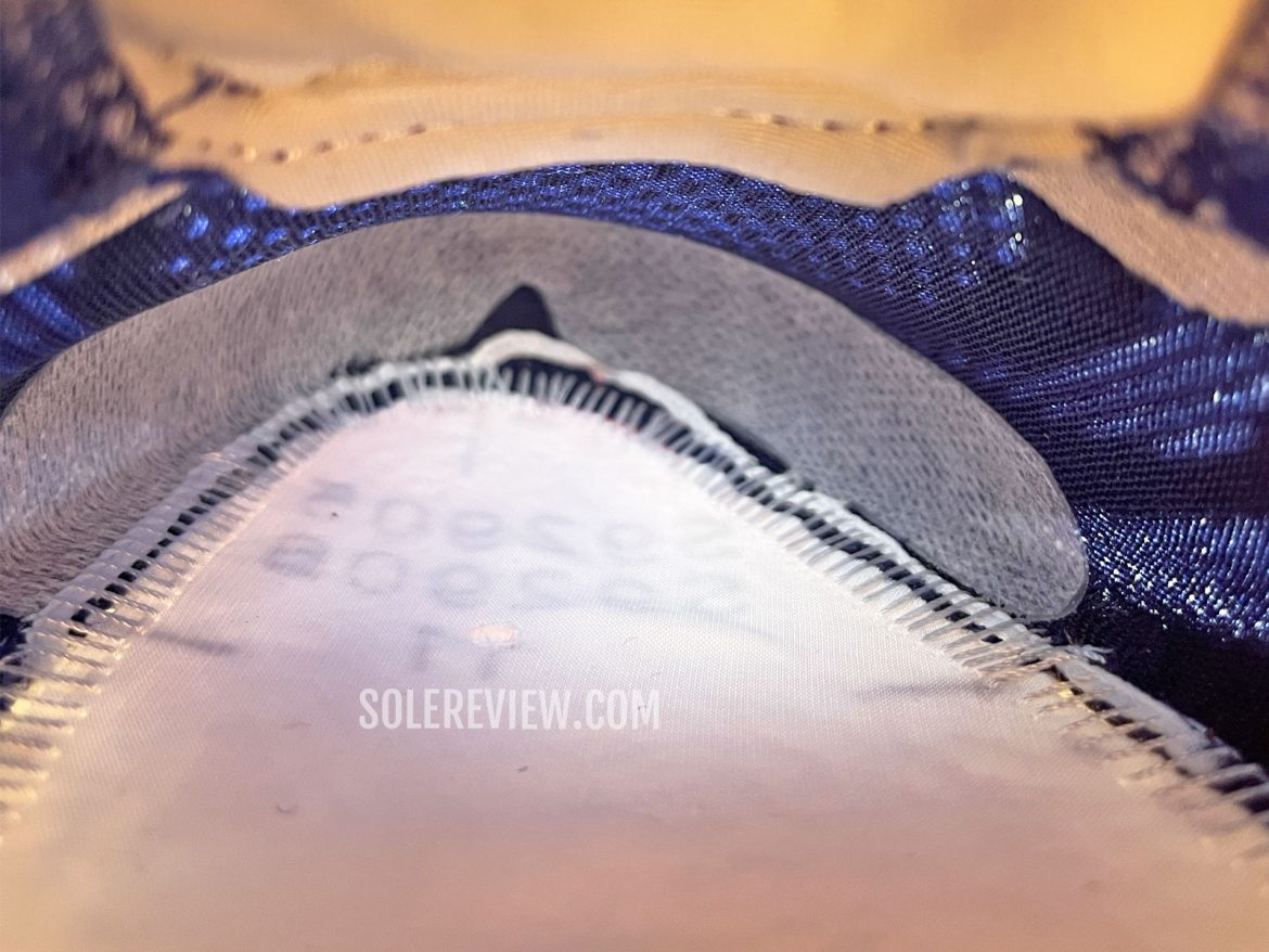 The interiors of the Saucony Ride 18.