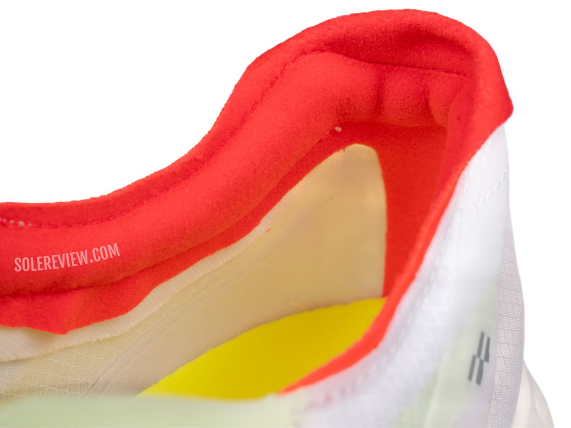 The heel collar of the adidas adios Pro 4.