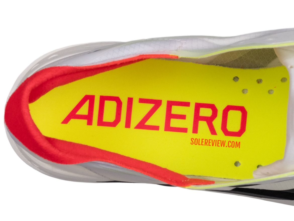 The non-removable footbed of the adidas adios Pro 4.