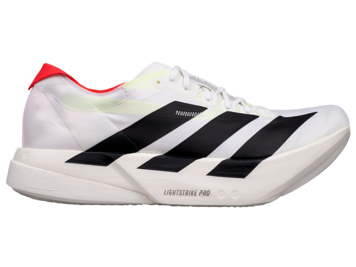 The side view of the adidas adios Pro 4.