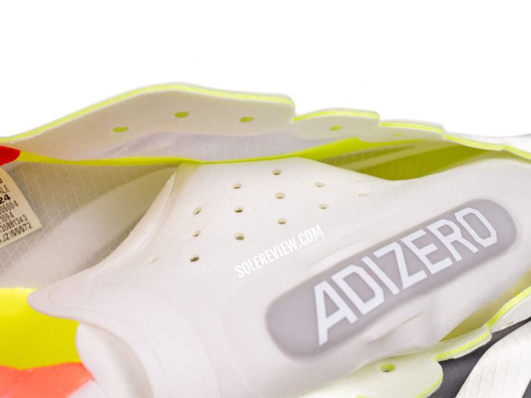 The tongue gusset of the adidas adios Pro 4.