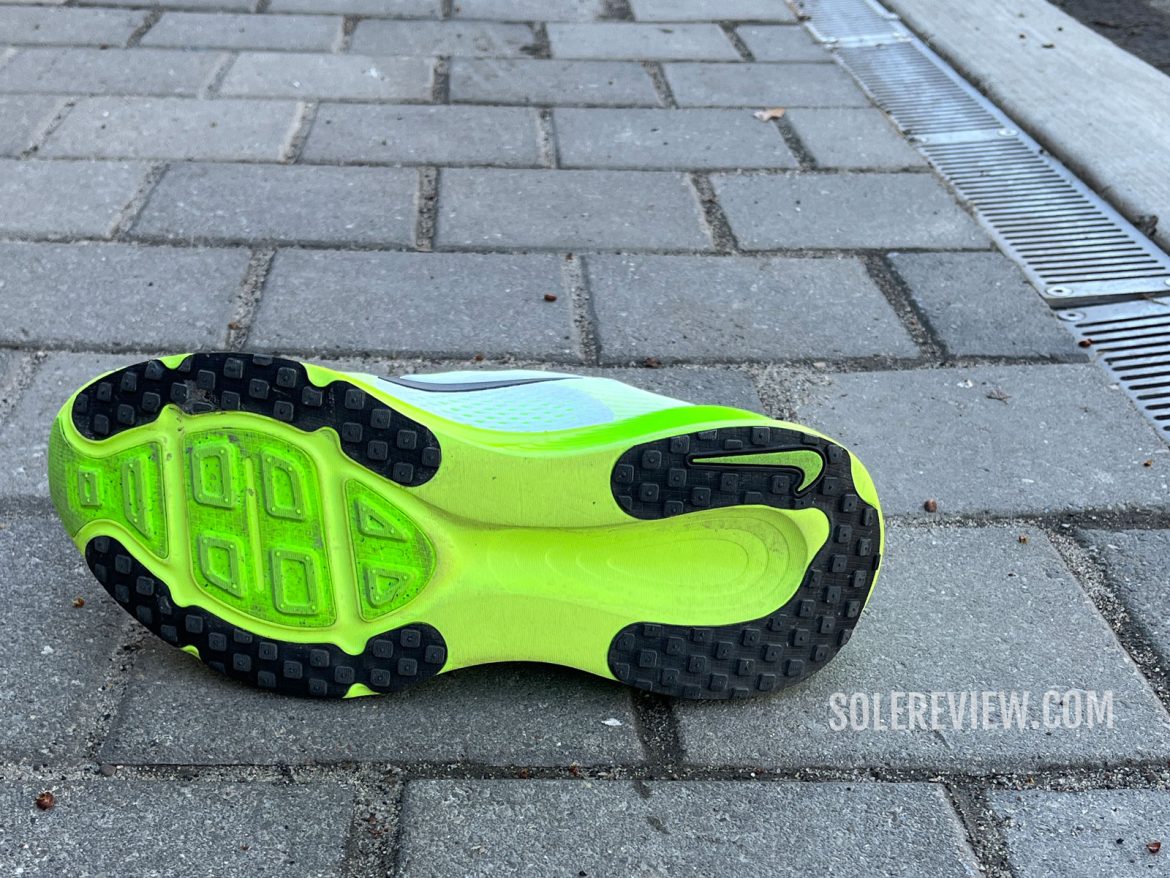 The Nike Vomero 18 on the road.