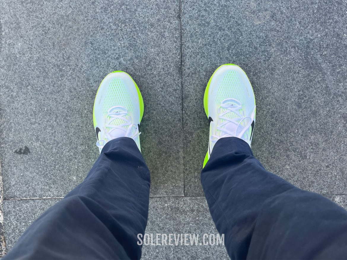 Standing in the Nike Vomero 18.