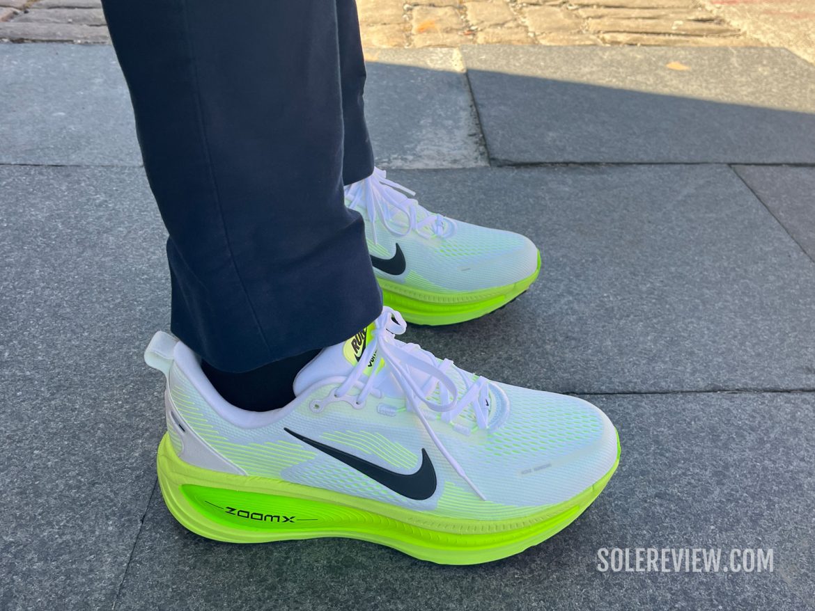 Standing in the Nike Vomero 18.
