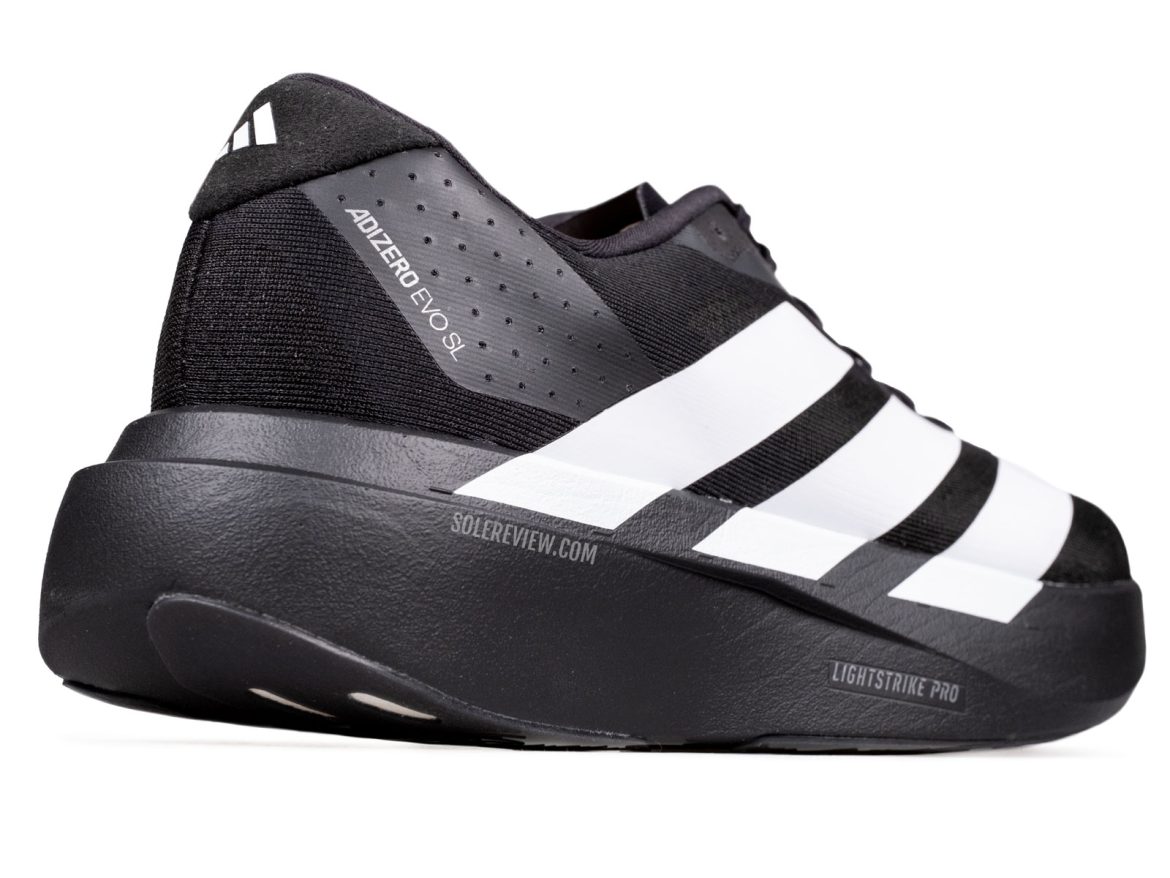The side profile of the adidas adizero EVO SL.