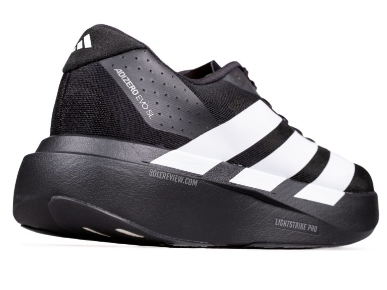 The side profile of the adidas adizero EVO SL.