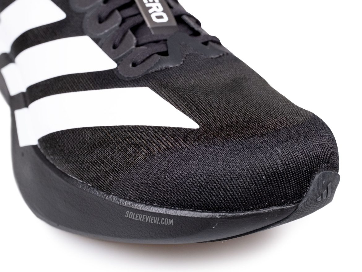 The toe box of the adidas adizero EVO SL.