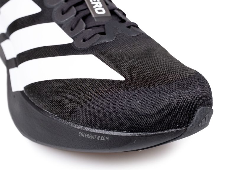 The toe box of the adidas adizero EVO SL.