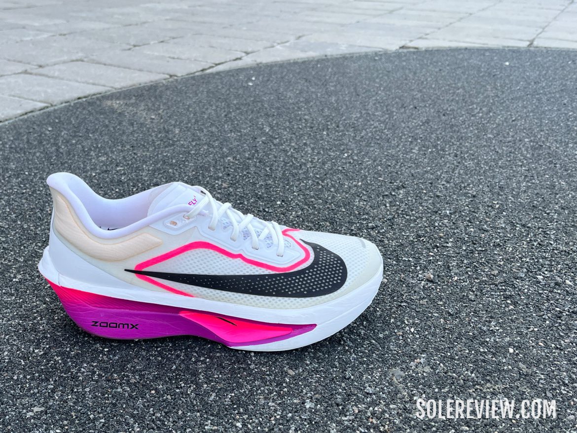 The Nike Zoom Fly 6 in the outdoors.