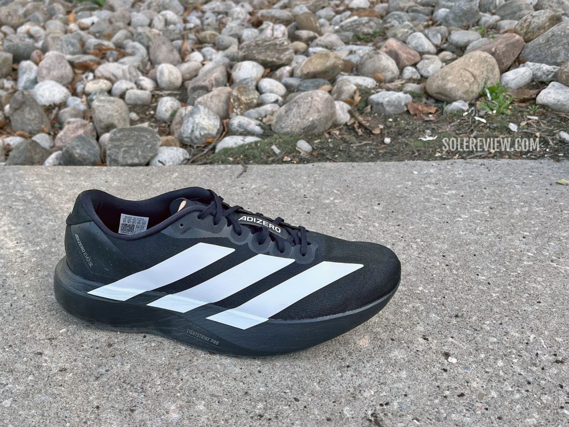 The adidas adizero EVO SL in the outdoors.
