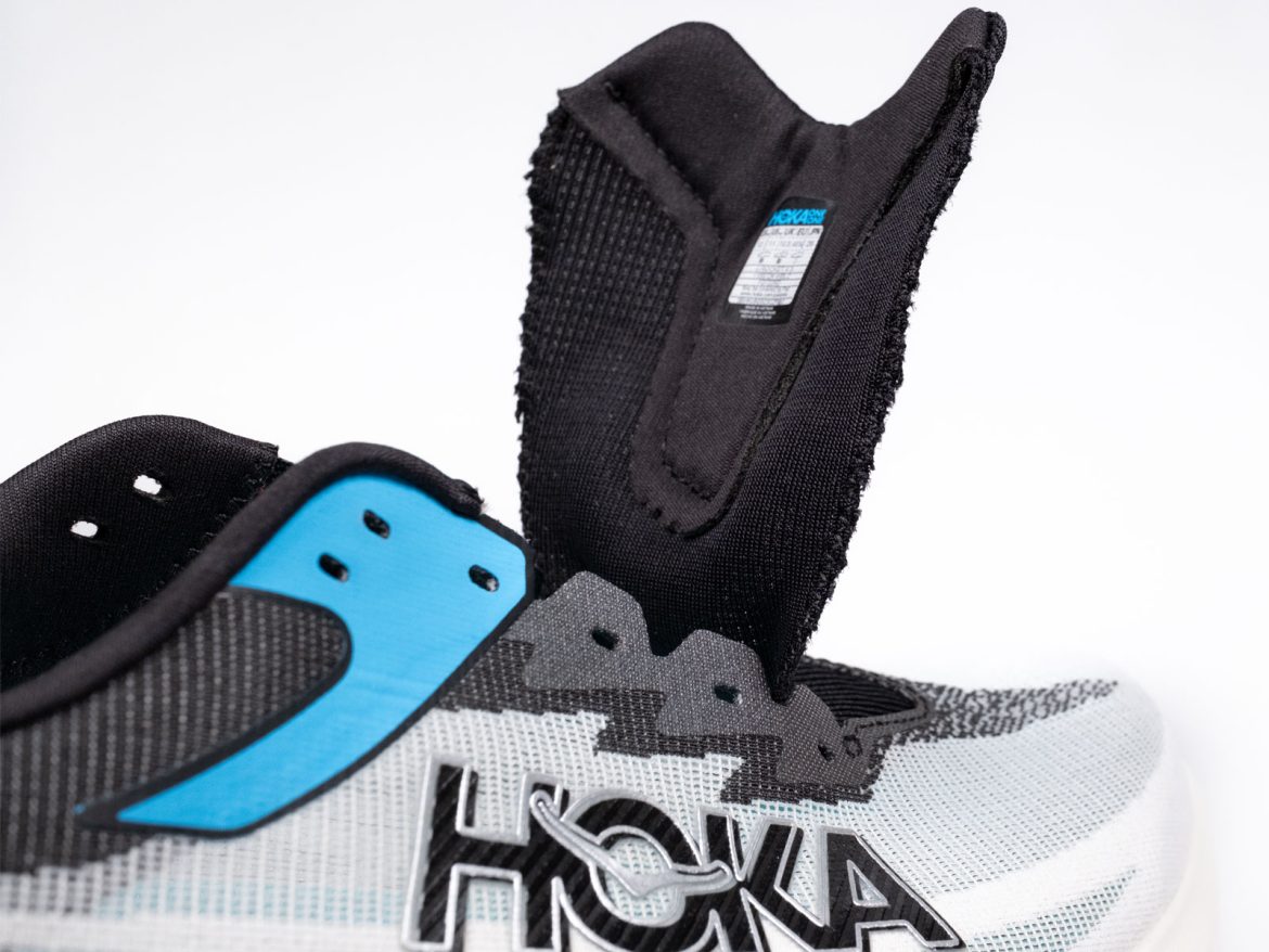 The tongue of the Hoka Rocket X3.